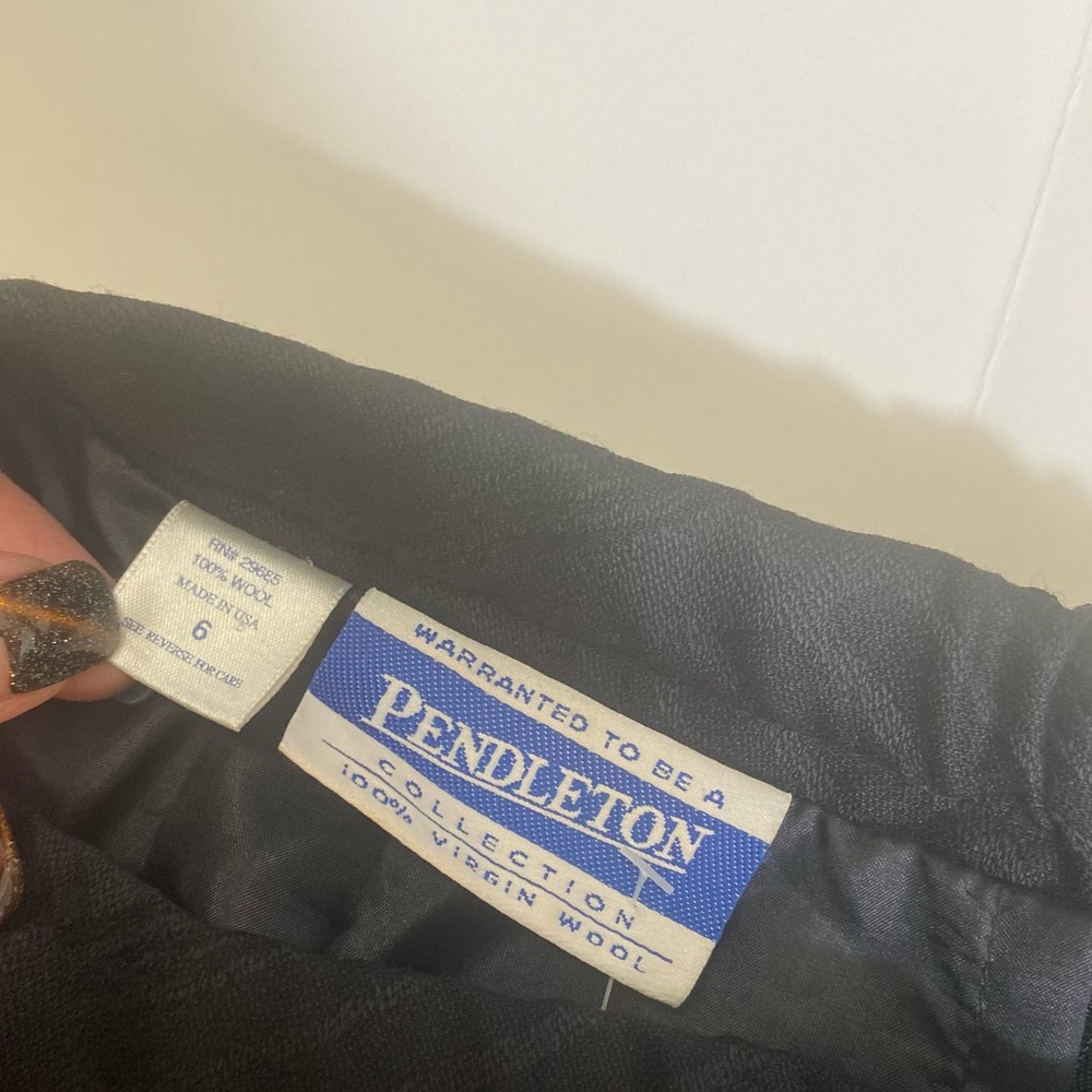 Pendleton~Black/Gray~100% Virgin Wool~Geometric P… - image 2